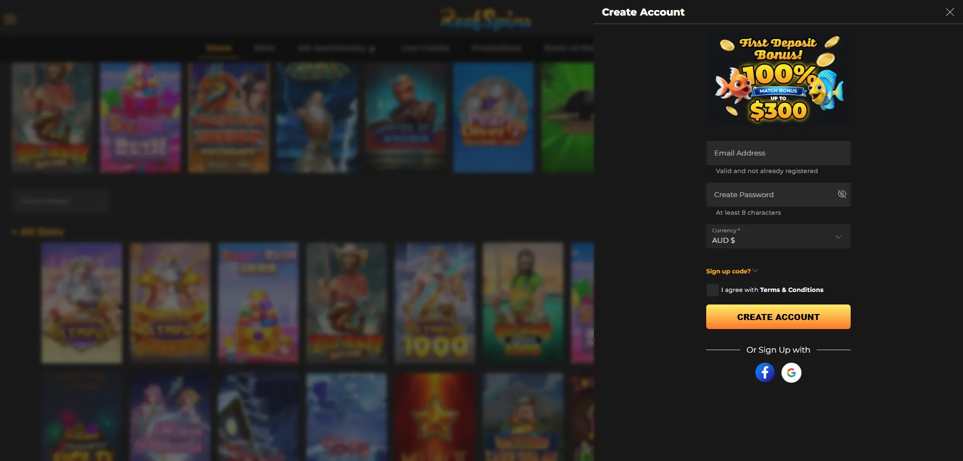 ReefSpins Casino new player registration bonus codes Australia