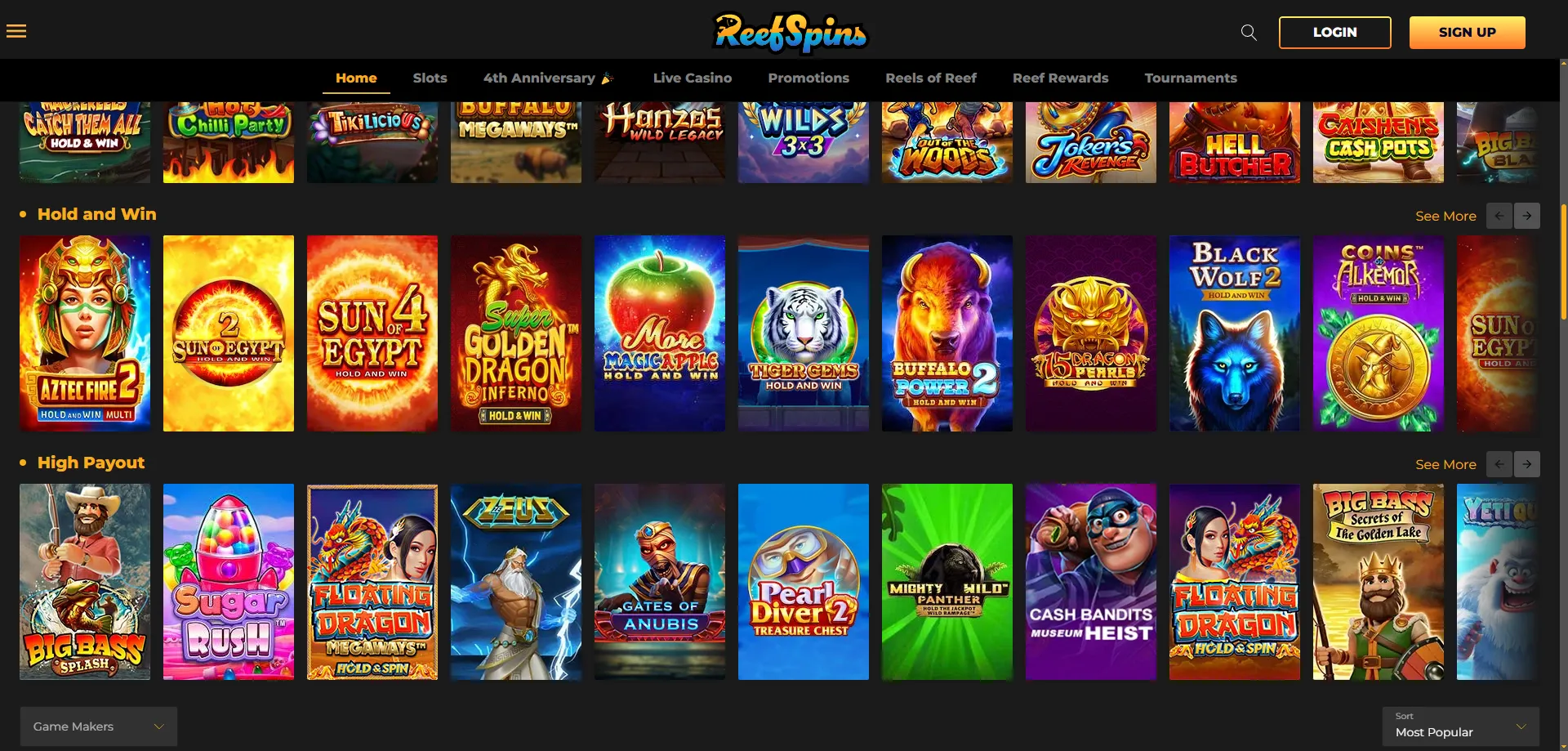 ReefSpins Casino free spins on popular slot games 2026
